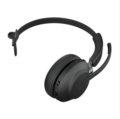 Jabra Evolve2 65 MS Mono Black Bluetooth Headset, Link 380 USB-A Passive Noise-cancelling, 2ys Warranty, 3-Microphone 0 Technology, Up to 37 Hours