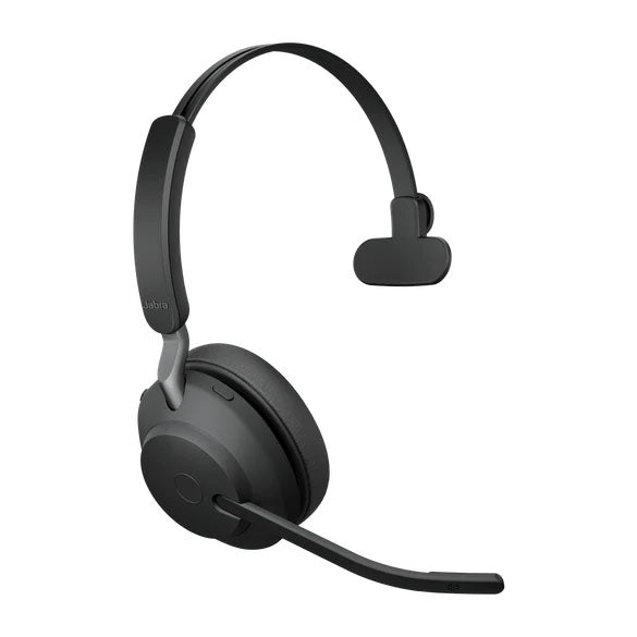 Jabra Evolve2 65 MS Mono Bluetooth Headset, Black Link 380 USB-A and Charging Stand USB-A, Passive Noise-cancelling, 2ys Warranty, 3-Microphone 0