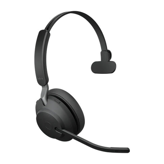 Jabra Evolve2 65 MS Mono Bluetooth Headset, Black Link 380 USB-A and Charging Stand USB-A, Passive Noise-cancelling, 2ys Warranty, 3-Microphone 0