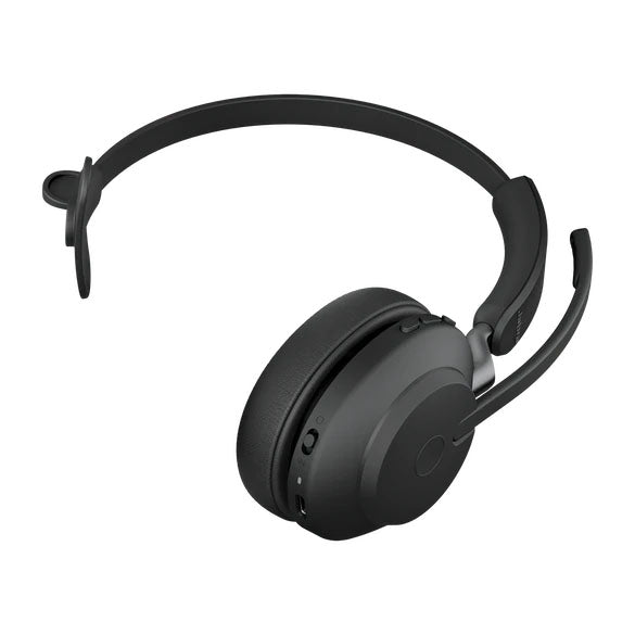 Jabra Evolve2 65 MS Mono Bluetooth Headset, Black Link 380 USB-A and Charging Stand USB-A, Passive Noise-cancelling, 2ys Warranty, 3-Microphone 0