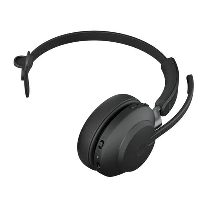 Jabra Evolve2 65 MS Mono Bluetooth Headset, Black Link 380 USB-A and Charging Stand USB-A, Passive Noise-cancelling, 2ys Warranty, 3-Microphone 0
