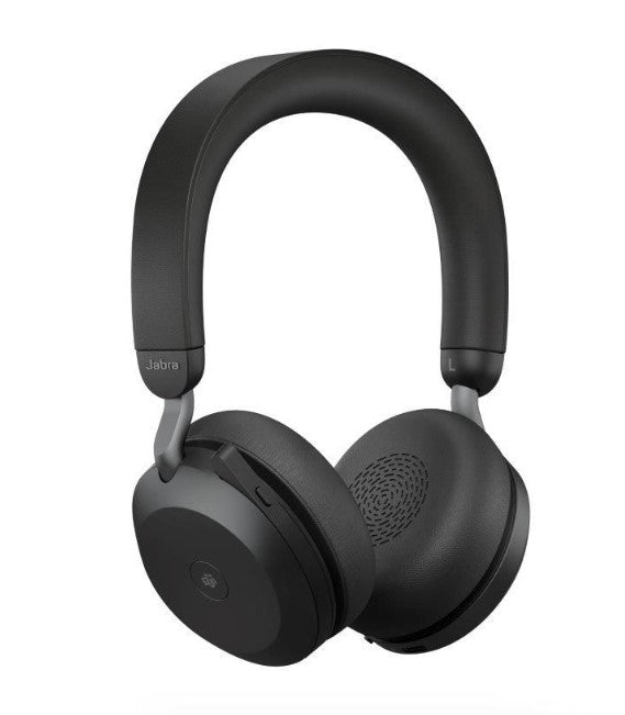 Jabra Evolve2 75 USB-C Link380c MS Stereo Stand Black, 8-Mic Technology, 36 Hours Battery & Fast Charge, Dual-Foam Tech, Discreet Hide-Away Boom Arm