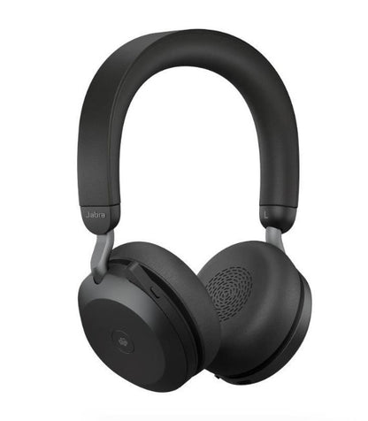 Jabra Evolve2 75 USB-C Link380c MS Stereo Stand Black, 8-Mic Technology, 36 Hours Battery & Fast Charge, Dual-Foam Tech, Discreet Hide-Away Boom Arm