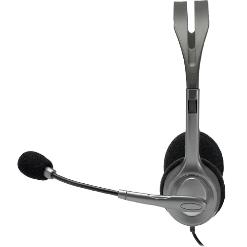 Logitech H110 Stereo Headset — Over-the-Head, 3.5mm, Adjustable, Noise-Cancelling Mic