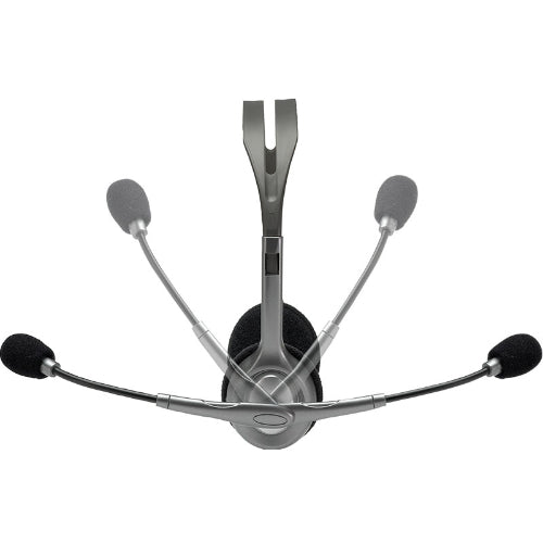 Logitech H110 Stereo Headset — Over-the-Head, 3.5mm, Adjustable, Noise-Cancelling Mic