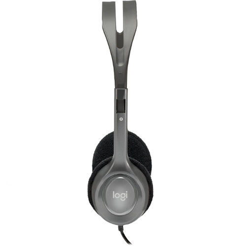 Logitech H110 Stereo Headset — Over-the-Head, 3.5mm, Adjustable, Noise-Cancelling Mic