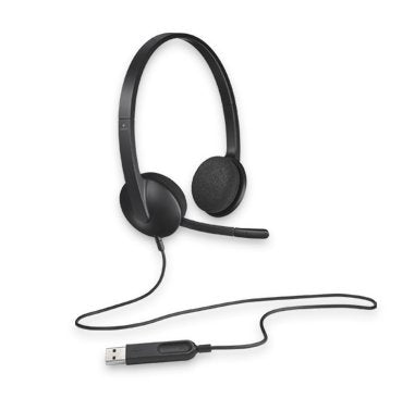 Logitech H340 USB Headset — Noise-Cancelling Microphone, Plug-and-Play
