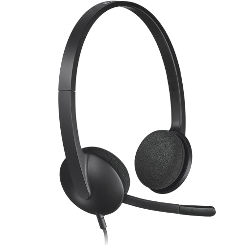 Logitech H340 USB Headset — Noise-Cancelling Microphone, Plug-and-Play
