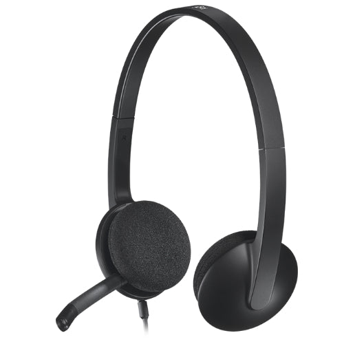 Logitech H340 USB Headset — Noise-Cancelling Microphone, Plug-and-Play