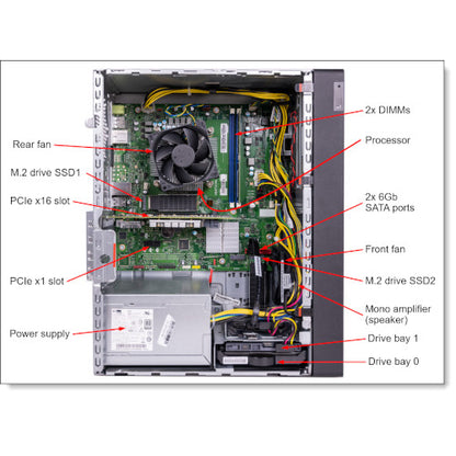 LENOVO ThinkSystem ST45 V3, 1xAMD EPYC 4124P 4C 3.8GHz 65W, 1x16GB 1Rx8, SW RD, 1x300W