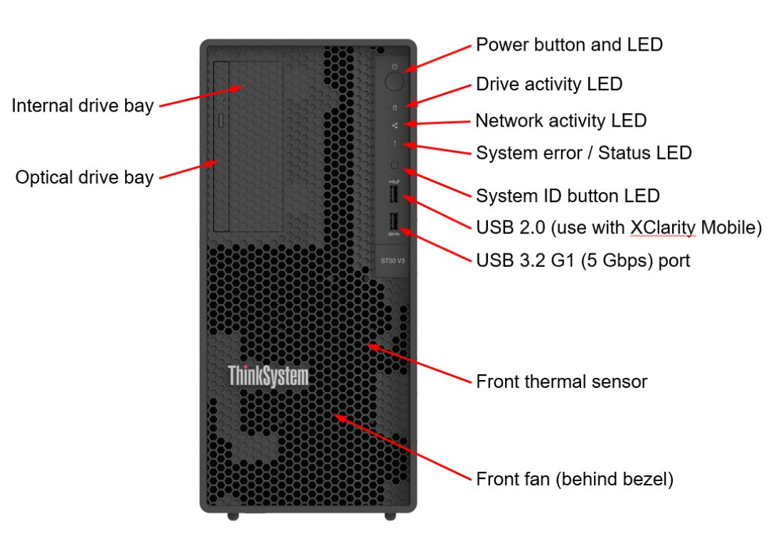LENOVO ThinkSystem ST50 V3, Xeon E-2478 8C 80W 2.8GHz, 1x 16GB, 1x500W