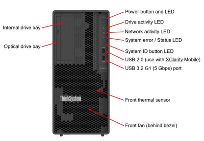LENOVO ThinkSystem ST50 V3, Xeon E-2478 8C 80W 2.8GHz, 1x 16GB, 1x500W
