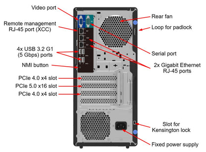 LENOVO ThinkSystem ST50 V3, Xeon E-2478 8C 80W 2.8GHz, 1x 16GB, 1x500W