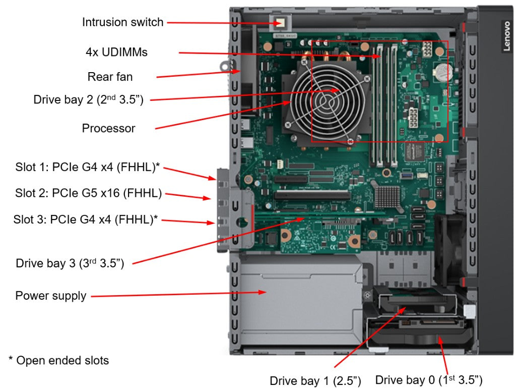 LENOVO ThinkSystem ST50 V3, Xeon E-2478 8C 80W 2.8GHz, 1x 16GB, 1x500W