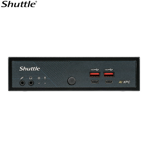 Shuttle AI XPC, Intel Â® Meteor Lake Core Ultra 5 125H processor, 2x DDR5, 3x M.2 2280, 2x HDMI, 2x DP, 8x USB, 4x 2.5G LAN, 1x M.2 2230