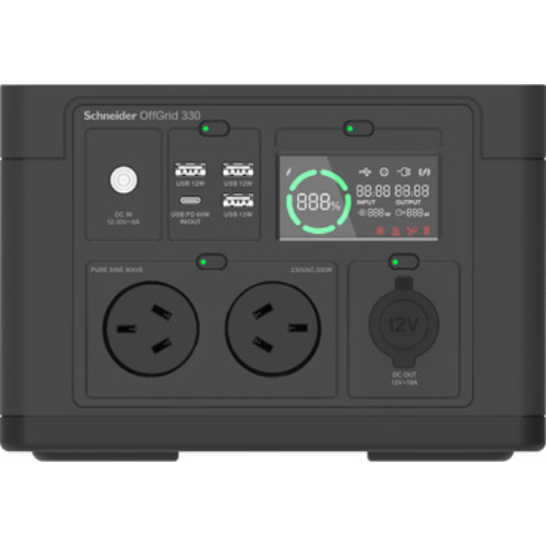 APC OffGrid Portable Power Station 330, 120V, 332Wh Lithium-ion, LCD, 2 NEMA, Si