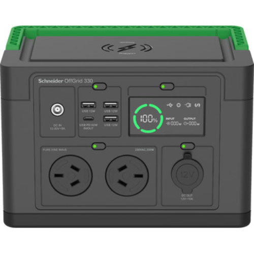 APC OffGrid Portable Power Station 330, 120V, 332Wh Lithium-ion, LCD, 2 NEMA, Si