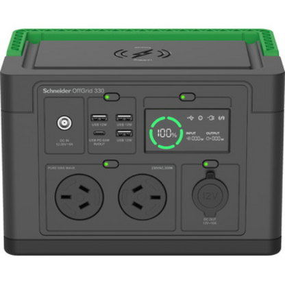 APC OffGrid Portable Power Station 330, 120V, 332Wh Lithium-ion, LCD, 2 NEMA, Si