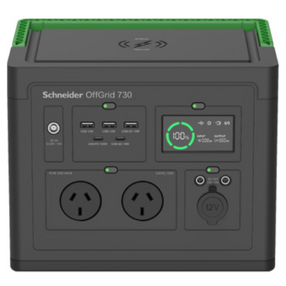 APC OffGrid Portable Power Station 730, 738Wh Lithium-ion, LCD, 2 AS3112 Australian outlets, Sinewave, 3 USB-A, 2 USB-C, Wireless Charger
