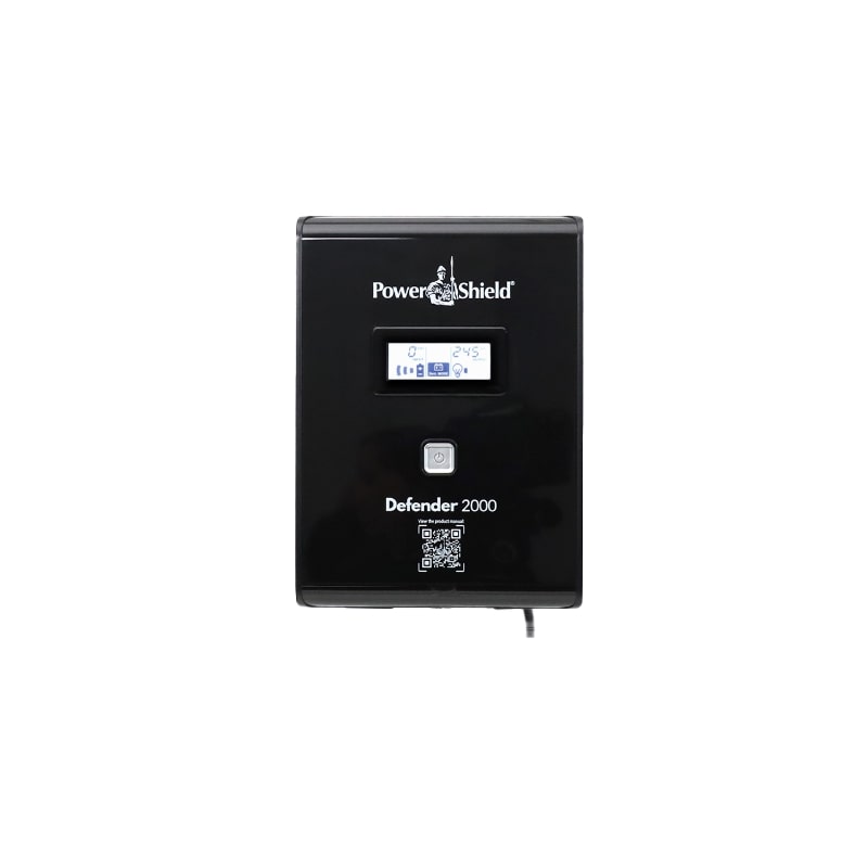 PowerShield Defender 2000VA/1200W UPS, AVR, LCD display, 6 AUS sockets, user-replaceable batteries, 2-year warranty