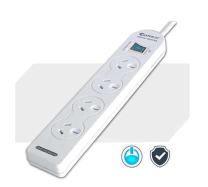 Sansai 4-Way Basic Powerboard with Master Switch & Overload Protection Reset