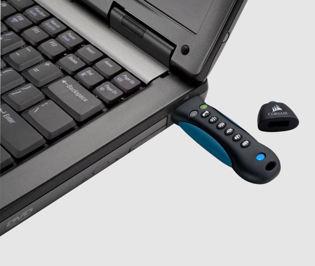 Corsair Padlock 3 256GB Secure USB 3.0 Flash Drive with Keypad - Secure 256-bit