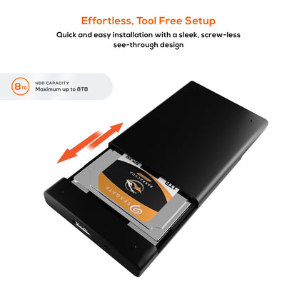 mbeatÂ® A2 Slim Tool-Free USB 3.0 2.5' SATA HDD Enclosure - Black USB Port: USB 3.0 Product Weight: 35g Maximum up to 5Gbp Product Weight: 35g