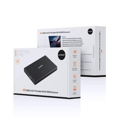 mbeatÂ® A2 Slim Tool-Free USB 3.0 2.5' SATA HDD Enclosure - Black USB Port: USB 3.0 Product Weight: 35g Maximum up to 5Gbp Product Weight: 35g