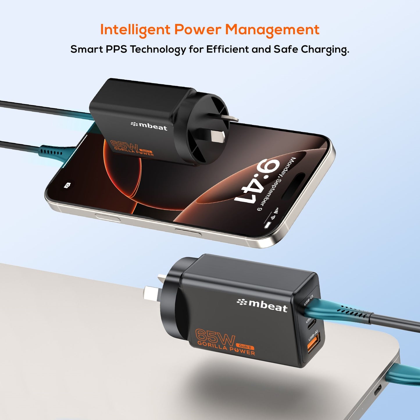 mbeat Gorilla Power 65W GaN II USB-C Charger – Fast PD Charging