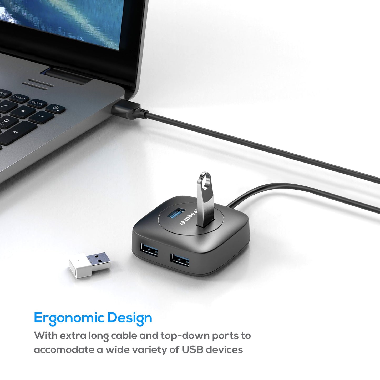 mbeat®  4-Port USB 3.0 Hub - High Speed Data Transfer