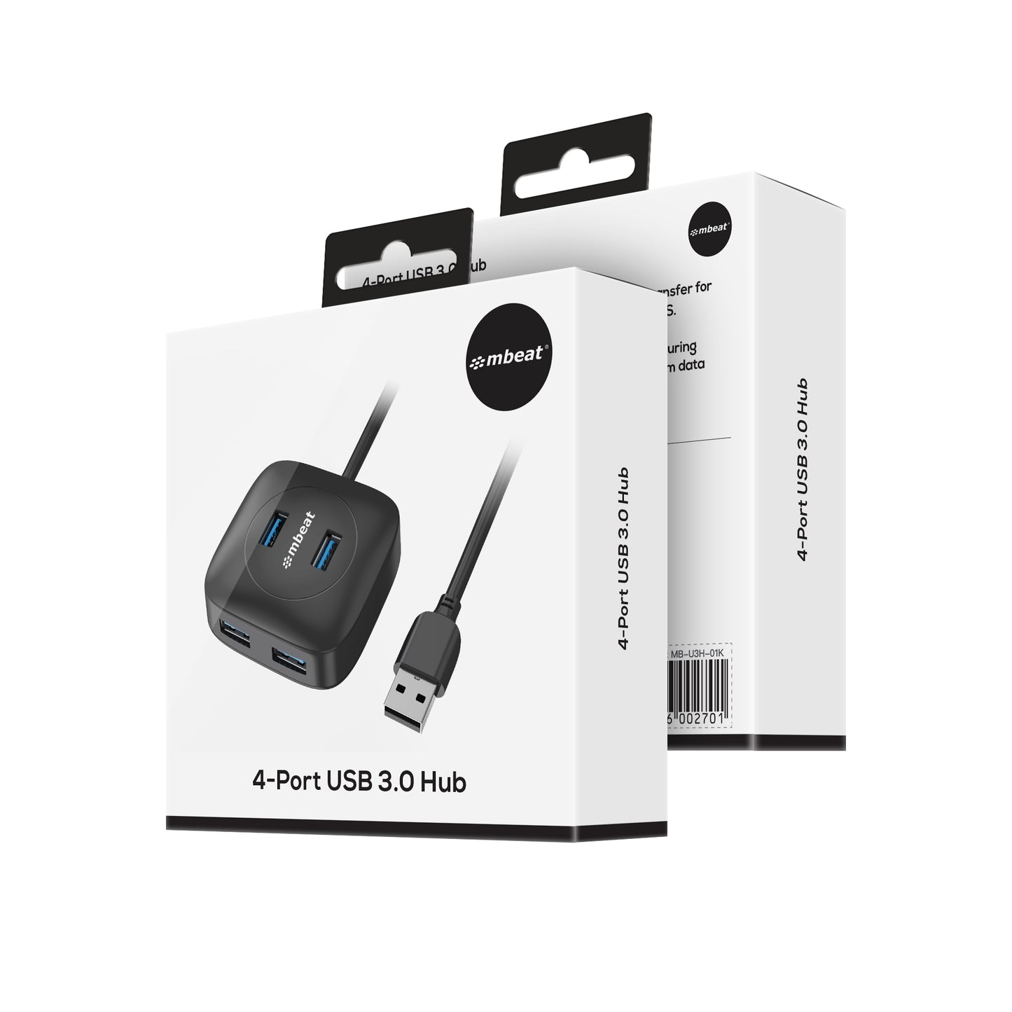 mbeat®  4-Port USB 3.0 Hub - High Speed Data Transfer