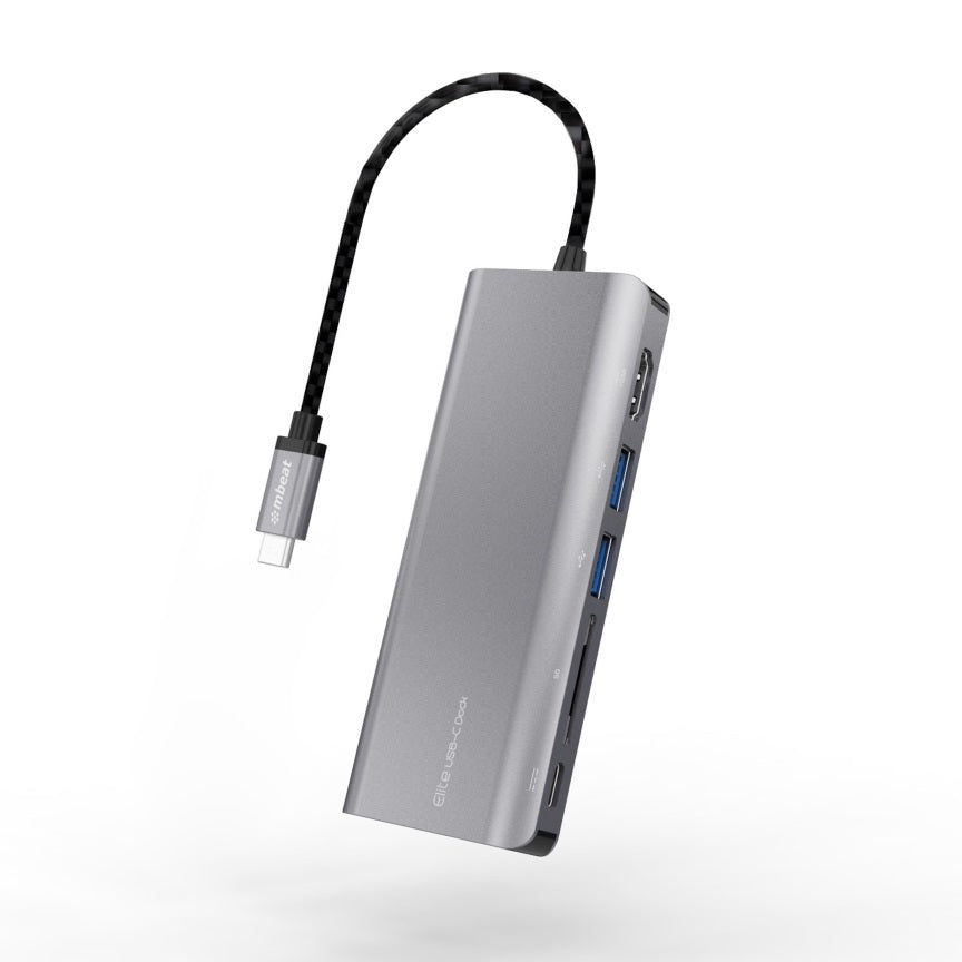 mbeat Elite USB-C Multifunction Dock — USB-C, 4K HDMI, Gigabit LAN, Card Reader, Audio