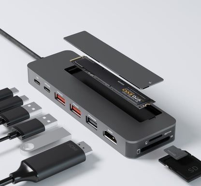 mbeat mbeat Elite 9-in-1 USB-C Multiport Hub with Built-in M.2 NVMe SSD Enclosure