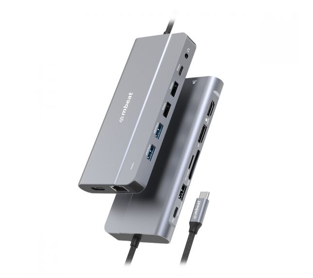 mbeat® Elite X14 Triple 4K Display Multi-Port USB-C Hub USB-C 3.2 Gen 2 × 1, S