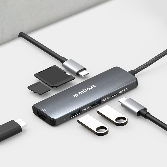 mbeat Elite 7-in-1 Multifunction USB-C 3.2 Hub with 8K HDMI 100W Pass Through -
