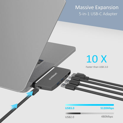 mbeat®  Essential Pro  5-IN-1 USB- C Hub ( 4k HDMI Video, USB-C PD Pass Thro