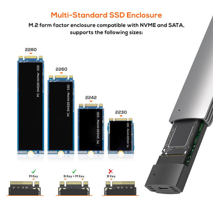 mbeat 10Gbps M.2 NVMe SATA SSD Enclosure  Easily install  Versatile Storage Opti
