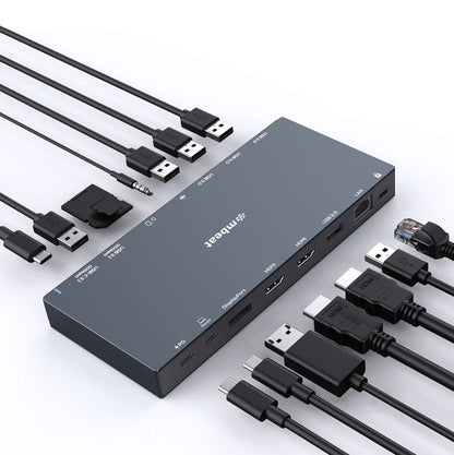 mbeat 15-in-1 Triple Display USB-C Docking Station 2x HDMI 1x DP 1x 100W PD 3.0