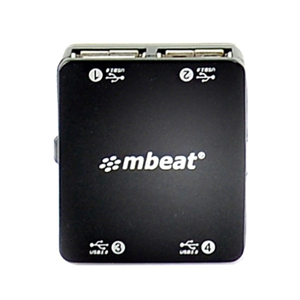 mbeat 4-Port USB 2.0 Hub — Plug and Play, High Speed, Compact Design