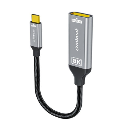 mbeat Tough Link 8K USB-C to DP Adapter - Space Grey USB-C (male) to DisplayPort
