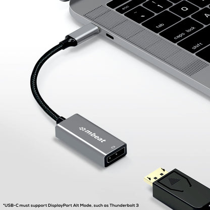 mbeat Elite USB-C to Display Port Adapter  -Converts USB-C to DisplayPort female