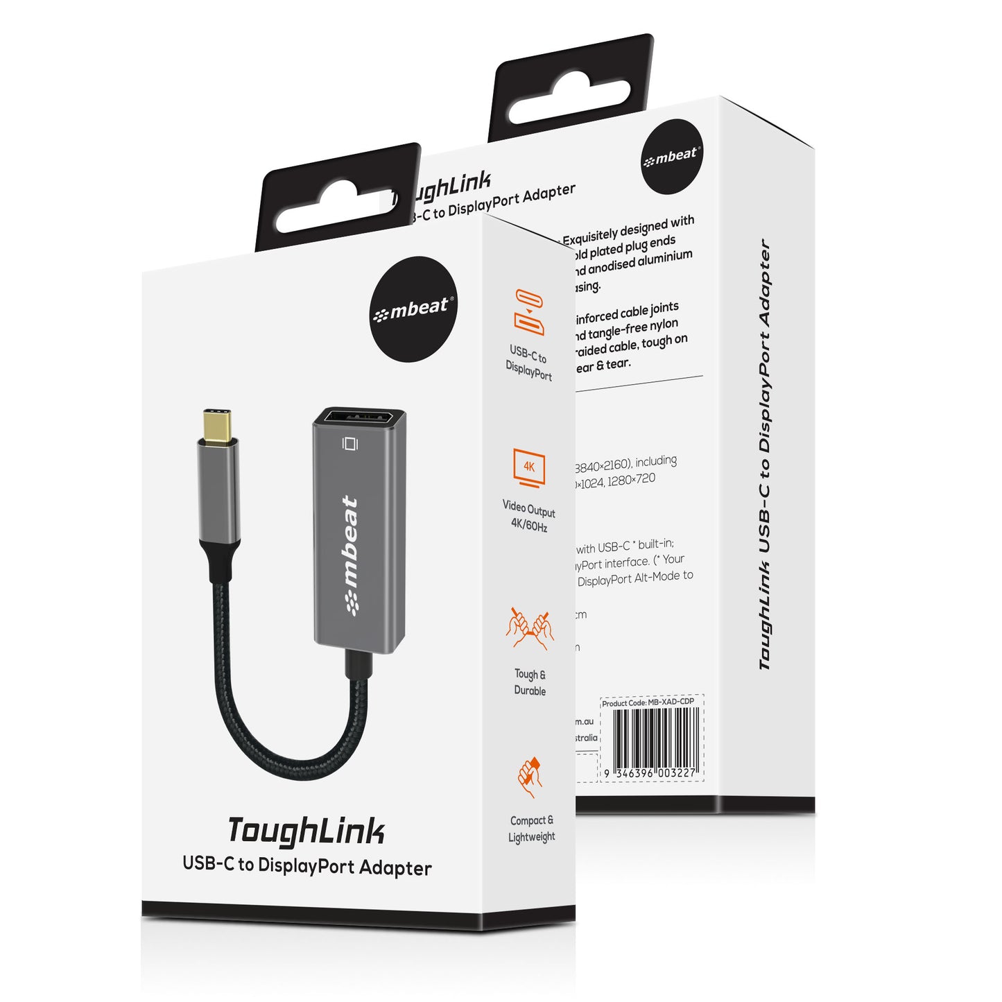 mbeat Elite USB-C to Display Port Adapter  -Converts USB-C to DisplayPort female