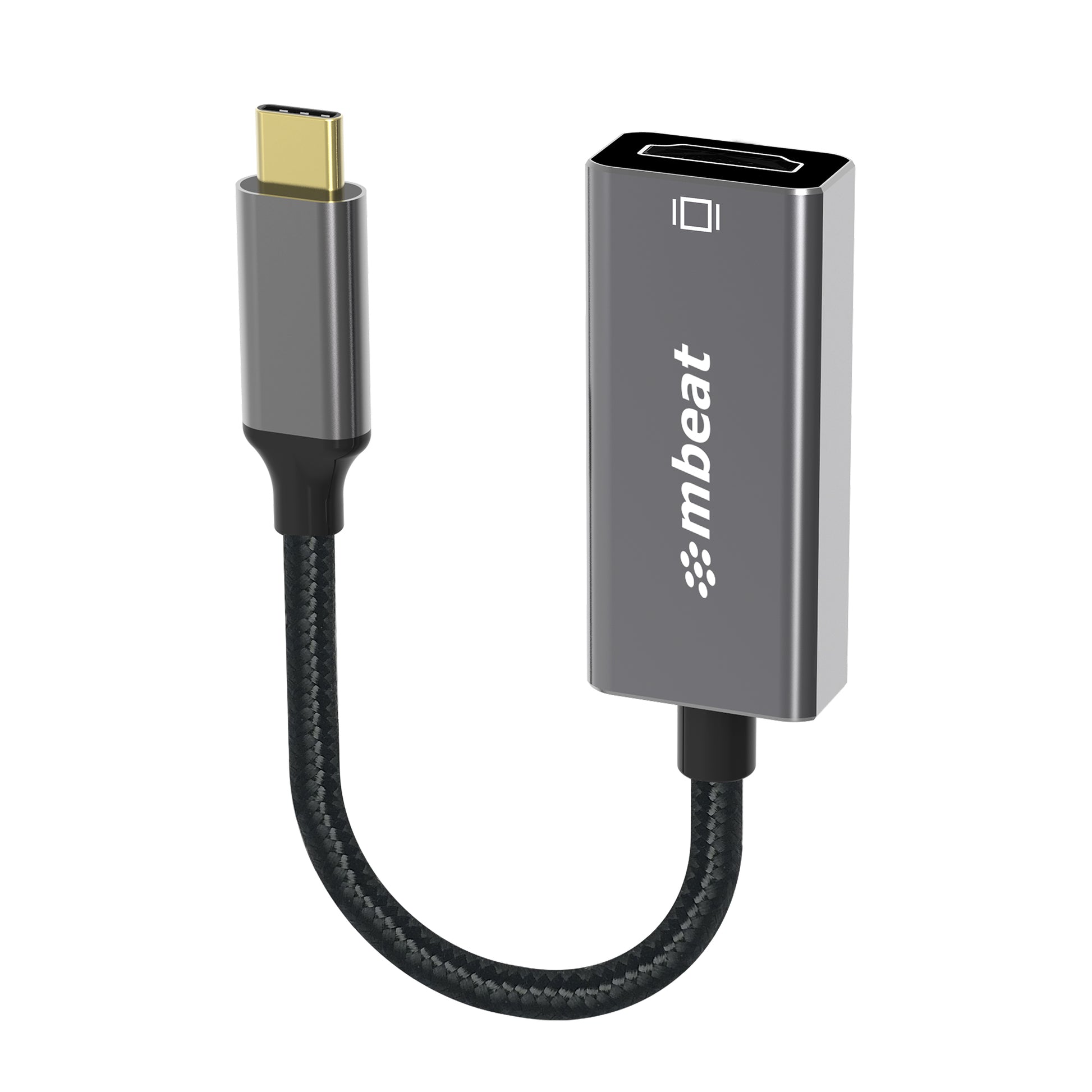 mbeat® Elite USB-C to HDMI Adapter - Converts USB-C  to HDMI Female Port, Supports 4K@60Hz (3840×2160), Gold Plated, Aluminium, Nylon braided Cable