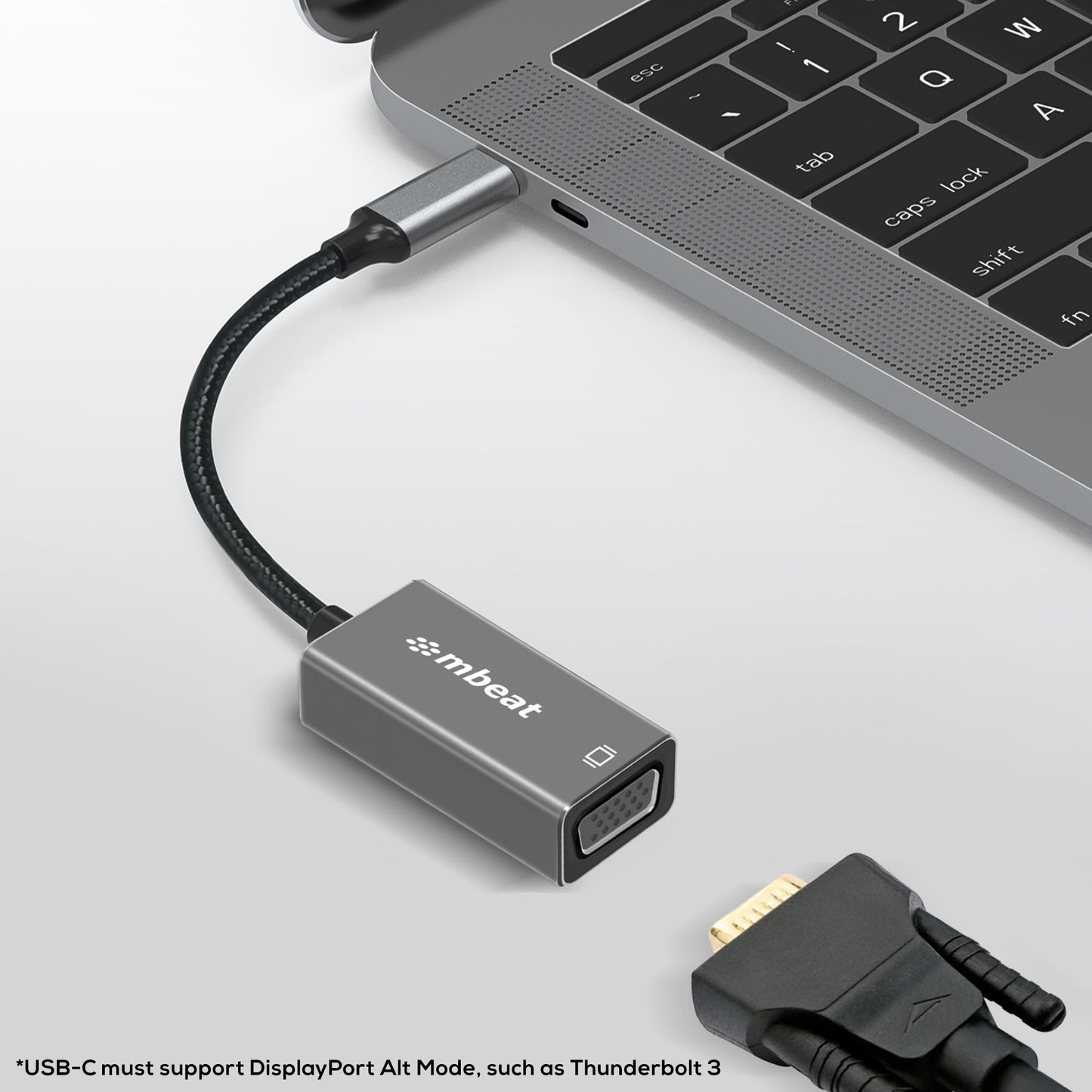 mbeat Elite USB-C to VGA Adapter - Coverts USB-C to VGA Female Port,  Supports u