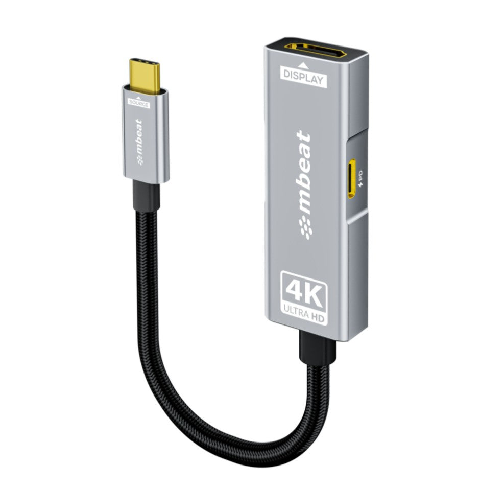 mbeat Tough Link USB-C to HDMI Adapter with 100W PD - Space Grey  5V-20V/5A, 100