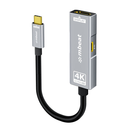 mbeat Tough Link USB-C to HDMI Adapter with 100W PD - Space Grey  5V-20V/5A, 100