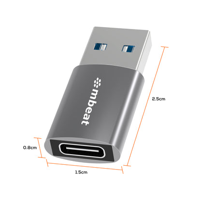 mbeat Elite USB 3.0 (Male) to USB-C (Female) Adapter -  Converts USB-C device to