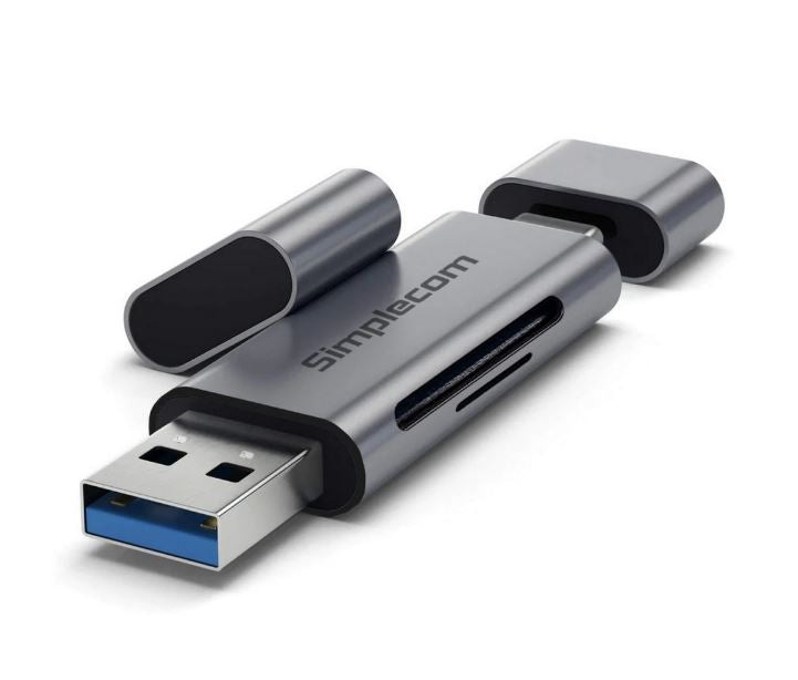 Simplecom CR402 SuperSpeed USB-C and USB-A SD/MicroSD Card Reader USB 3.2 Gen 1