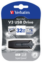 Verbatim Store'n'Go V3 32GB USB 3.0 Flash Drive — Retractable | Grey