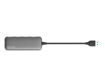 Verbatim USB 3.1 Gen 1 Hub, plug and play. SuperSpeed Transfer Rate up to 5Gbps, Backwards Compatible with USB 2.0 and 1. Slim profile.